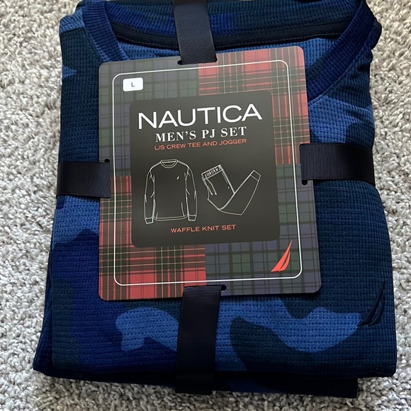 NAUTICA - NWT blue camo waffle pajama set - Picture 2 of 7